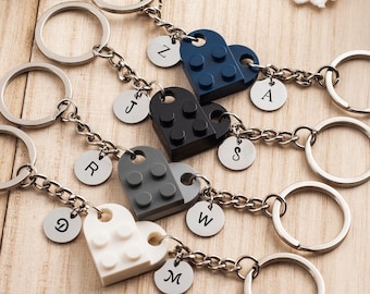 Portachiavi a forma di cuore personalizzato, portachiavi a forma di cuore per coppie, regalo di anniversario per lei, per lui, coppia di fidanzati, migliore amico/a