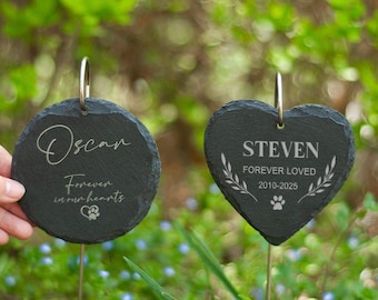 Custom Pet Memorial Garden Stone, Personalized Dog Memorial Garden Stone,Pet Remembrance Gift,Honor Your Beloved Cat or Dog,Pet Grave Marker