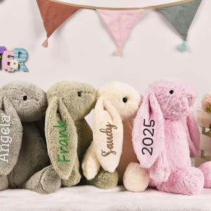 Personalized Embroidered Bunny Rabbit,Monogrammed Bunny,Newborn Baby Gift,Baby Shower Gift,Stuffed Animal,Plush Bunny Toy,Easter Bunny Gifts
