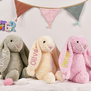 Personalized Embroidered Bunny Rabbit,Monogrammed Bunny,Newborn Baby Gift,Baby Shower Gift,Stuffed Animal,Plush Bunny Toy,Easter Bunny Gifts