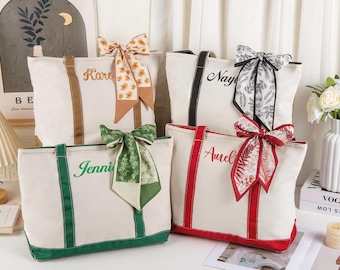 Personalisierte Tragetasche aus Canvas, bestickt mit Initialien und Wunschtasche
