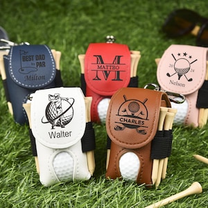 Sacs de balles de golf personnalisés, porte-balles et tees de golf, cadeaux de golf pour lui, mini porte-balle de golf, pochette de golf en cuir, cadeaux pour les amateurs de golf