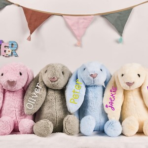 Personalized Embroidered Bunny Rabbit,Monogrammed Bunny,Newborn Baby Gift,Baby Shower Gift,Stuffed Animal,Plush Bunny Toy,Easter Bunny Gifts