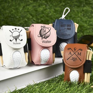 Sacs de balles de golf personnalisés, porte-balles et tees de golf, cadeaux de golf pour lui, mini porte-balle de golf, pochette de golf en cuir, cadeaux pour les amateurs de golf