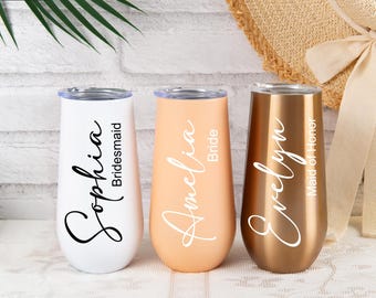 Bridesmaids Glasses Personalized Bridesmaid Champagne Flutes, Bachelorette Party Champagne Glasses, Bridesmaid Gifts, Wedding Party