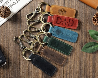 Personalized Leather Keychain, Customized Keyfob, Leather keychain, wedding Giveaway, Gift For Him, keychain for him