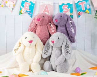 Personalized Embroidered Bunny Rabbit,Monogrammed Bunny,Newborn Baby Gift,Baby Shower Gift,Stuffed Animal,Plush Bunny Toy,Easter Bunny Gifts