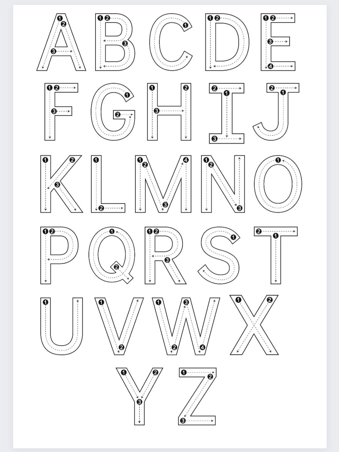 Traceable Alphabet Template - Etsy
