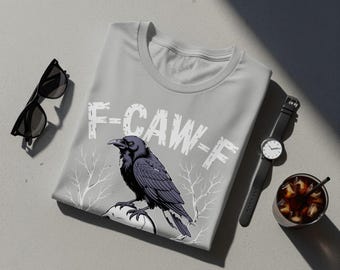 レイヴン PNG & エモート バンドル | F-CAW-F カラスデザイン 8 点 - ライト + ダーク シャツファイル、Twitch および Discord エモート、ステッカーシート | すぐにダウンロード