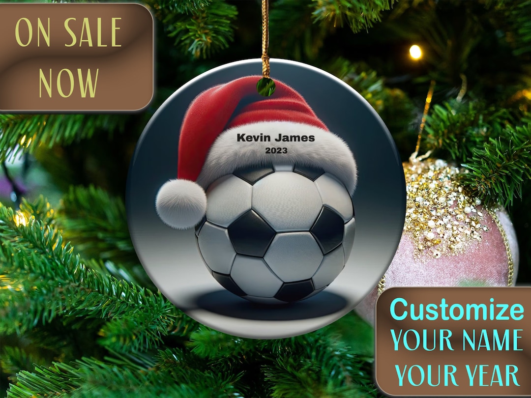 Soccer Christmas Ornament Personalized Christmas Ornament Soccer Ball Ornament Soccer Santa