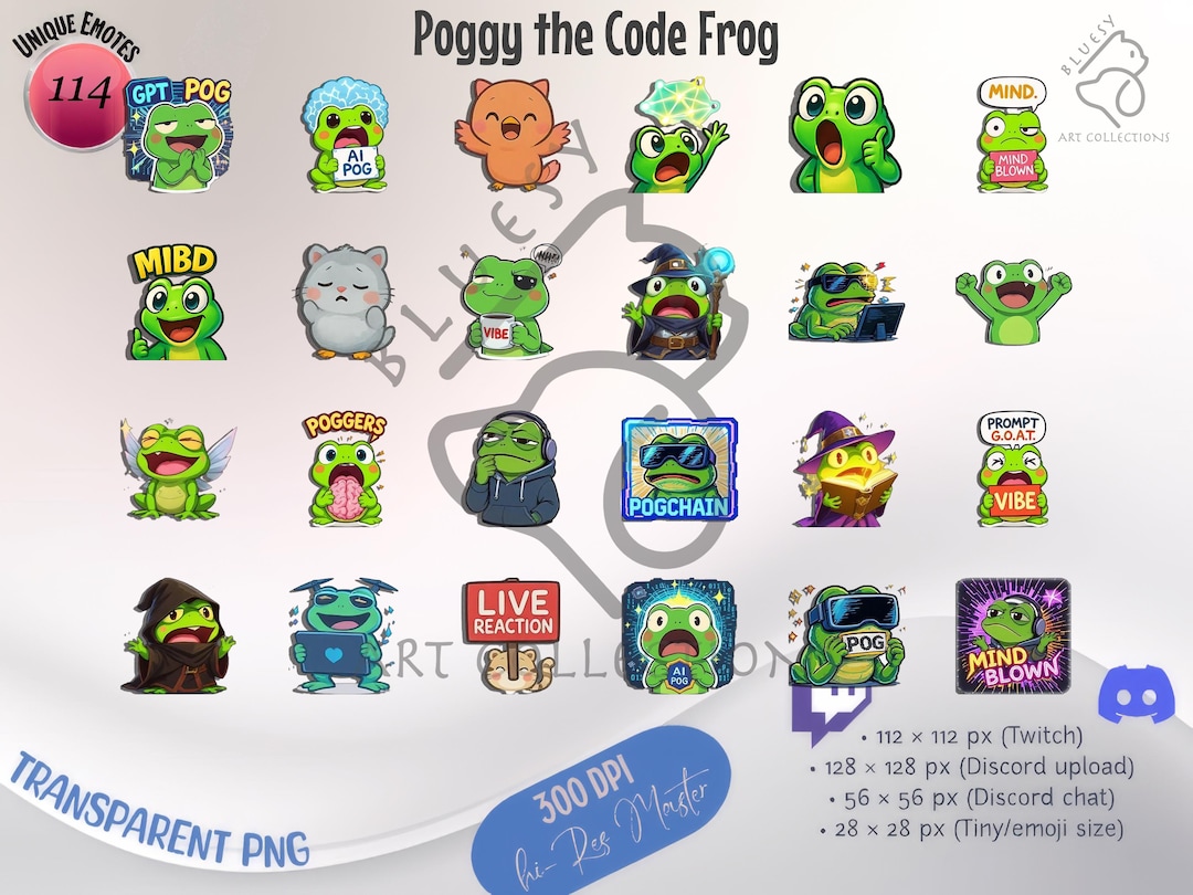 Tcode Frog 100+ Cute Frog Emotes Pack (animated + Static) for Twitch & Discord ...