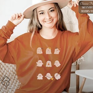 Cute Halloween ghosts T-Shirt, Hoodie, Sweatshirt for women, Halloween Tee, Halloween party shirt, Halloween gift for women, Fall women tee
