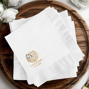 Personalized Anniversary Napkin, Custom Wedding Napkins, 50th Anniversary Party Decor, Elegant Keepsake, Event Celebration