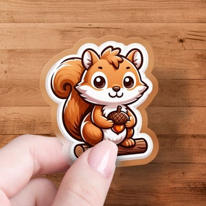 Furry Squirrel Sticker Design, Vinyl Die Cut Furry Squirrel Car Decal, Custom Fuzzy Squirrel Sticker