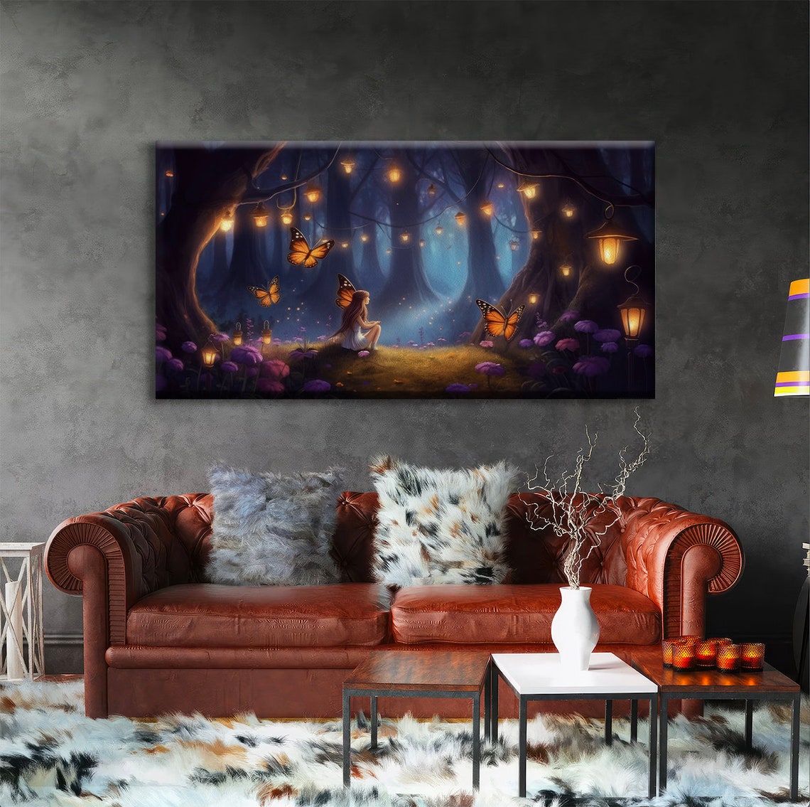 Enchanted Woodland Art Whimsical Forest Canvas Print - Etsy