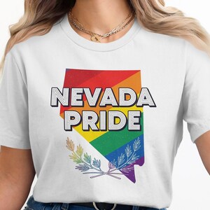 Nevada Pride T-Shirt, Sweatshirt, Hoodie, Rainbow State, LGBTQ Support, Gay Pride Month, Equality, Nevada State Pride, Plant Design