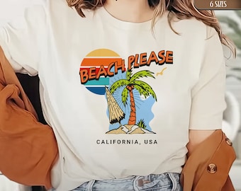 Beach Please T-Shirt, Summer Beachwear, Casual Cotton Tee, Vacation Outfit, Ocean Lover Gift, Beach Themed Apparel