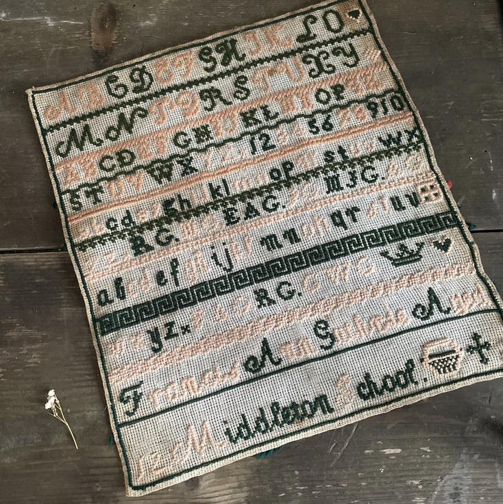 Antique Victorian Middleton School Sampler