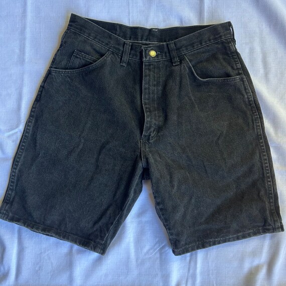 Black Denim Wranger Shorts - image 1