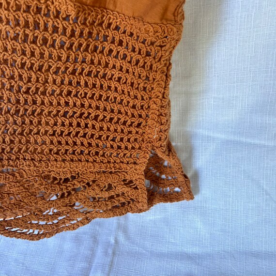 Orange Crocheted and Embroidered Sleeveless Blouse - image 4