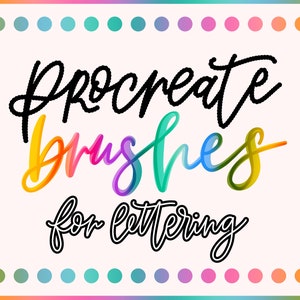 8 Procreate Brushes, Outline Brushes, Easy Starter Lettering Brushes, Fun Lettering Brushes for Beginners, Monoline Lettering, Calligraphy