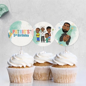 Jools TV cupcake toppers Jools TV Inspired Party Favor construction Birthday Party Printable Party Digital Supplies