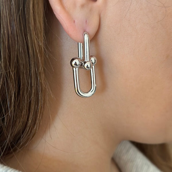 Link Earring Silver