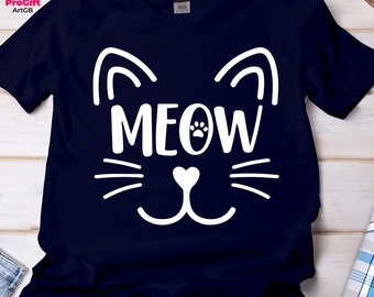 Meow Shirt for Cat Lover Shirt, Gift for Animal Lover Shirt, Cute Cat T shirt, Funny Cat Meow Shirt, Women Cat Lover Gift T shirt, Q1