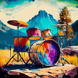 Drums, Drums Art, Drums, Digital Art, Music, Instruments, Musical Instrument, Music Art, Music Digital Art, Wall Art, Digital Wall Art,