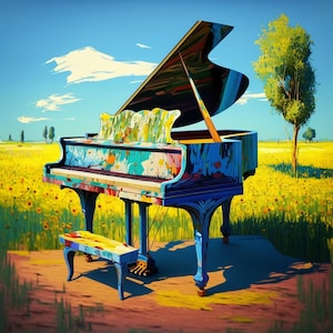Piano, Piano Art,  Piano Digital Art, Music, Instruments, Musical Instrument, Music Art, Music Digital Art, Wall Art, Digital Wall Art,