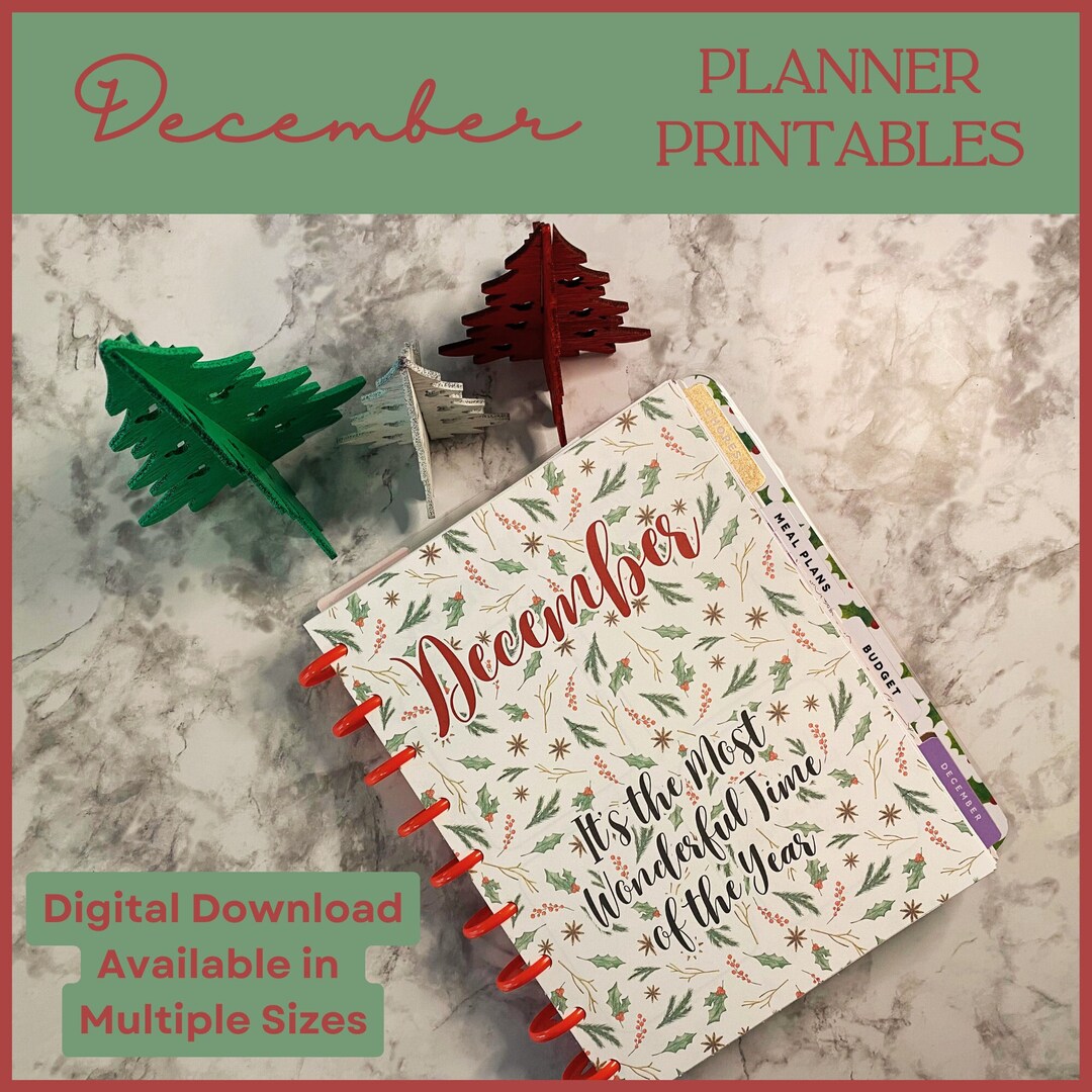 December Planner Printable Festive - Etsy