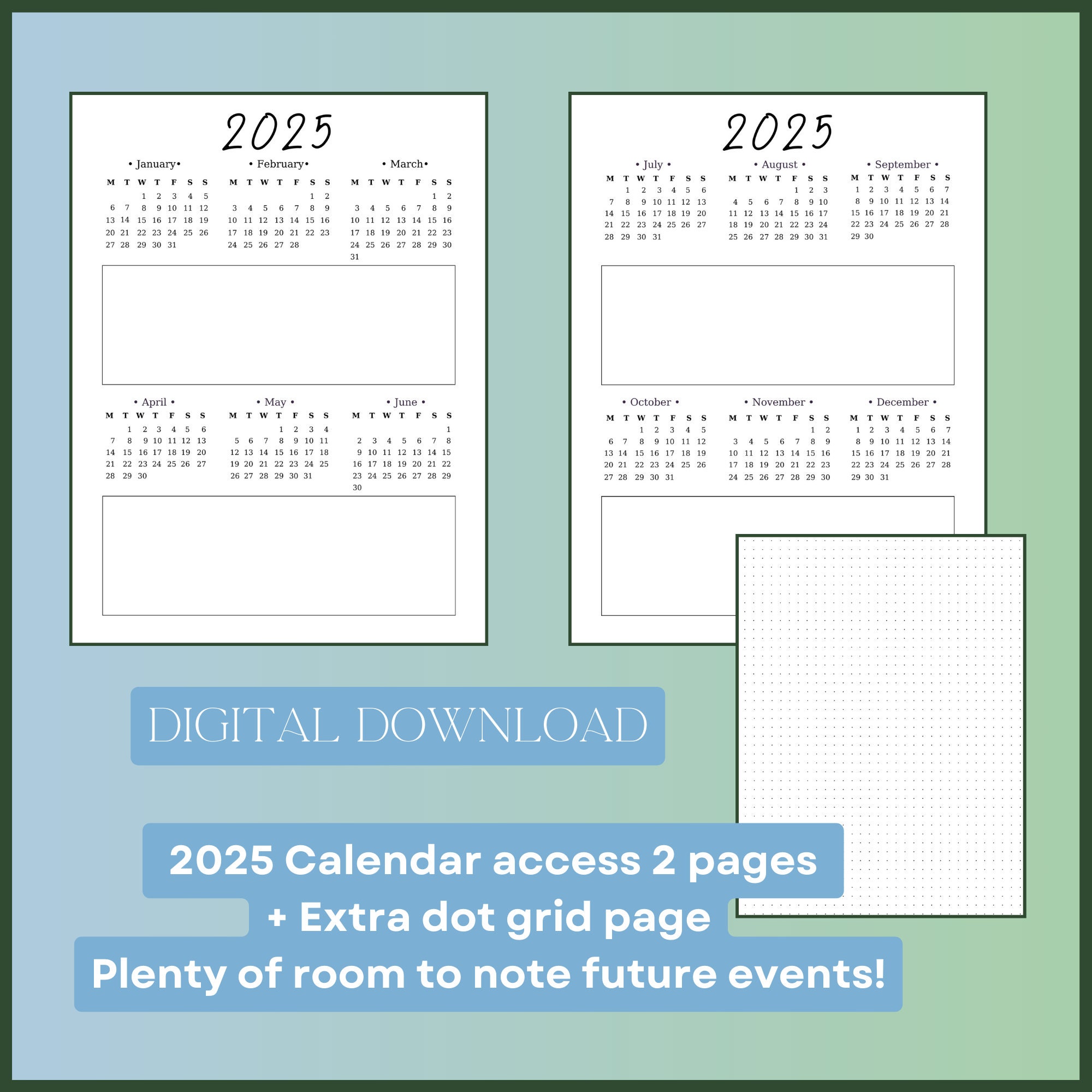 20242025 Calendars Future Logs Planner Printable Minimalistic Etsy