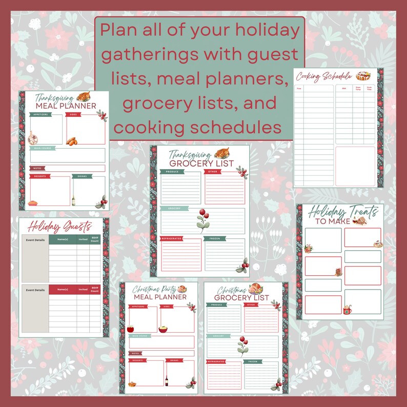 Holiday Planner Printable Multiple Sizes Christmas - Etsy Australia