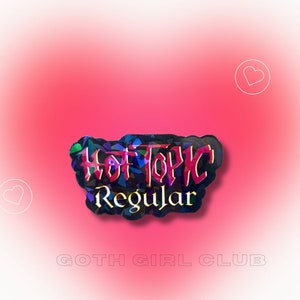 Hot Topic Regular holografischer Aufkleber - Emo Kid, Elder Emo, Goth Kid, Alternative Kid, 2000er Jahre, OG Logo