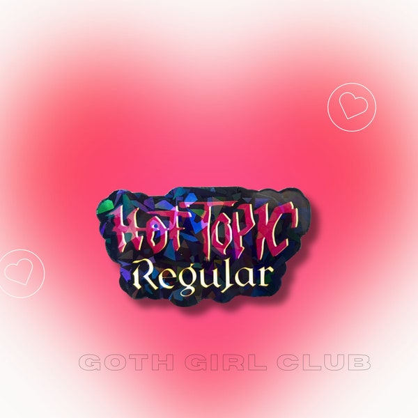 Hot Topic Regular Holographic Sticker- Emo Kid, Elder Emo, Goth Kid, Alternative Kid, 2000s, OG Logo