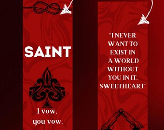 Saint Quote, Spade Brother - Carnage by Shantel Tessier Book Mark- Haidyn, Kashton, Lord Series, Dark Spicy Romance