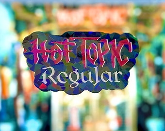 Hot Topic Regular Holographic Sticker- Emo Kid, Elder Emo, Goth Kid, Alternative Kid, 2000s, OG Logo