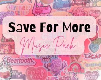 Save For More Music Sticker Pack! Bands- Lyrics- Alternative- Hardcore- Pop Punk- Band Merch- Emo- 2000s- Girly- Cute
