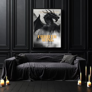 Fourth Wing Inspired Movie Poster Digital Print-Books -book merch -Rebecca yarros- dragons -shadows- fantasy - romantasy