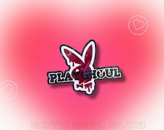 PlayGhoul heart Sticker- brand inspired- red and black- cute gothic- alternative- laptop kindle bottle sticker