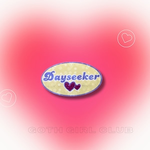 Dayseeker Cute band sticker- 2000s toy inspired sticker- yellow, purple, and pink accents- Rock- Alternative- Emo