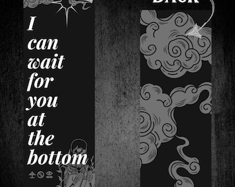 Band Lyric Bookmark- I can wait for you at the bottom- Just Pretend Laminated bookmark with or without tassel and skeleton hand charm