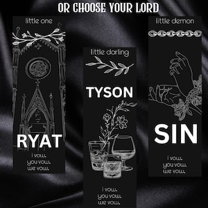 The Ritual, The Sinner, and The Sacrifice Bookmarks- Ryan, Sin, and Tyson- Dark Romance, Spicy Books, Smut, I vow, you vow, we vow