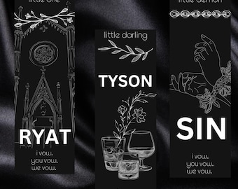 The Ritual, The Sinner, and The Sacrifice Lesezeichen- Rayn, Sin, und Tyson- Dark Romance, Spicy Books, Smut, ich schwöre, du schwörst, wir schwören