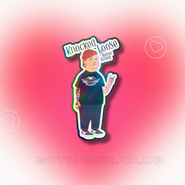 Knocked Loose Bobby Holographic Sticker- King of the Hill Bobby Hill Hand Drawn Sticker- Funny Alternative Punk Pop Sticker