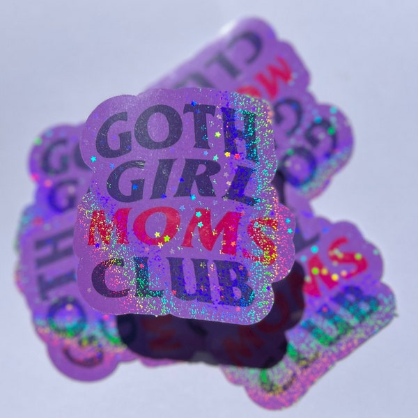 Goth Girl Moms Club Sticker- Pink Black and Purple- Moms- Parents- Goth- Alternative- Emo- Hardcore