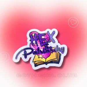 Hex the Patriarchy Holographic  Sticker- Funny- Cartoon style- purple-magic- female