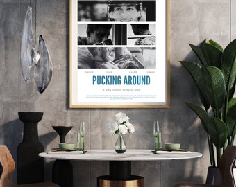 Pucking Around Inspired Movie Poster Digital Print- Bookish- Book Merch- Emily Rath- Hockey Romance- Sports Romance- Smut