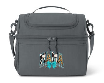 Bolsa térmica Mama con estampado de leopardo y flores / Bolsa de almuerzo isotérmica