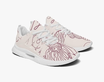 Blush Floral Sneakers | Women’s Running Shoes | Aesthetic Gym Shoes | Lightweight Tennis Shoes | Cute Athletic Footwear